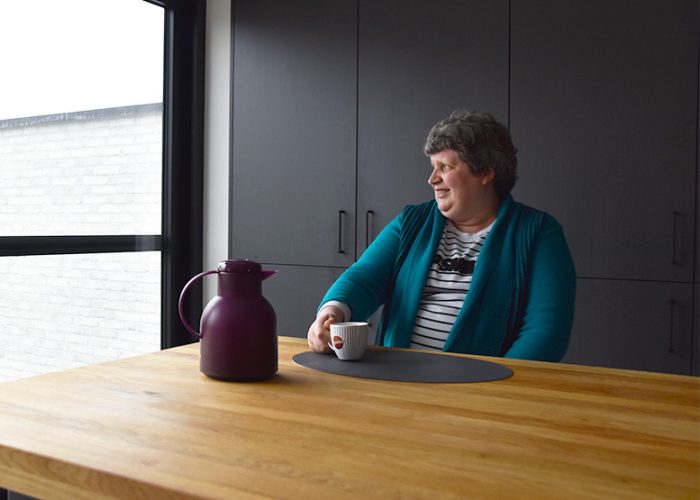 Een cliënt in het cohousingproject